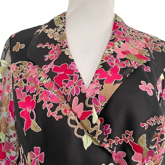 Alex Evenings Size Small Top Blouse Party Wedding Fancy Classy Floral - Picture 2 of 7
